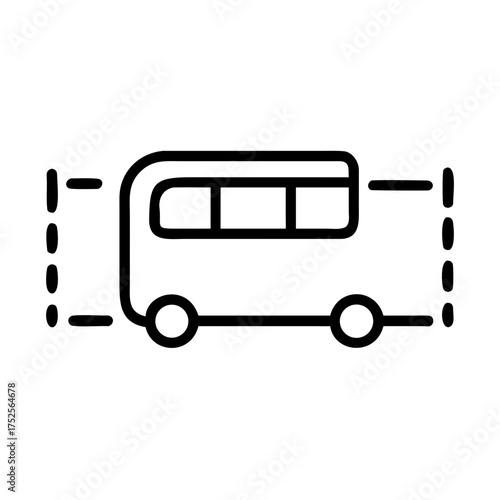 Simple outline drawing of a bus for design use