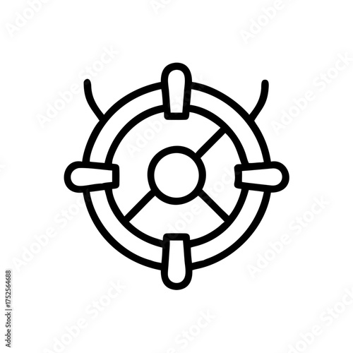 Ship steering wheel for maritime navigation