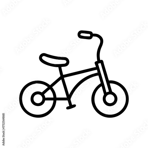 Minimalist black and white tricycle illustration