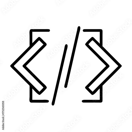 Code icon with angled brackets representing programming