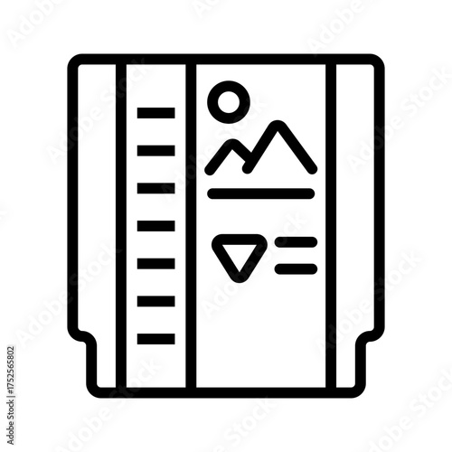 Vector black line icon for Game cartridge