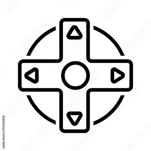Vector black line icon for Gamepad buttons