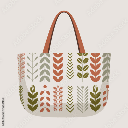 Herbal Remedies Tote Bag with Colorful Floral and Leaf Design