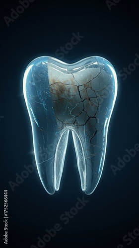 Cinematic Concept Art of a Human Tooth – Realistic Dental Anatomy with Artistic Lighting and Depth