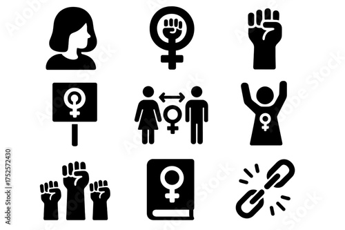 Symbols of women's rights movement showcasing empowerment, equality, and activism in diverse forms