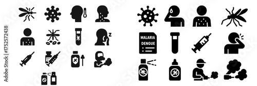 Infographic illustrating the prevention and symptoms of mosquito-borne diseases like dengue and malaria