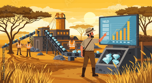 Diamond mining operation showcasing increased yield and technological advancements