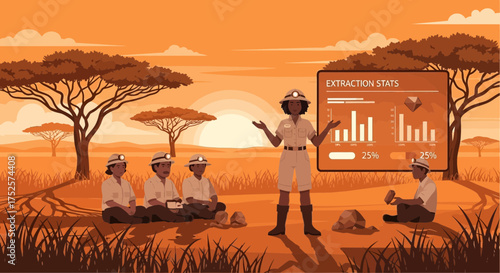 Presentation of mineral extraction statistics in the heart of the savanna landscape