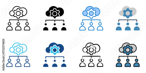 outsourcing icon set multiple style collection 
