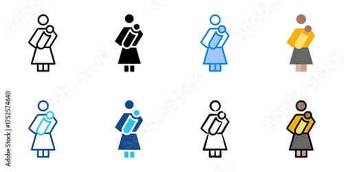 parental leave icon set multiple style collection 
