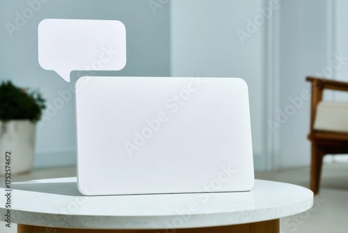 Modern Neurodiversity AI Chatbot on Tablet for Mental Health Support Premium Digital Wellness Tool for Young Professionals at Home, Inspiring Calm and Comfort