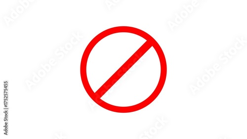3D red cross X animation, stop and cancel icon video, glowing prohibition symbol, rotating error mark, modern motion graphic representing rejection, danger, forbidden or wrong action alert