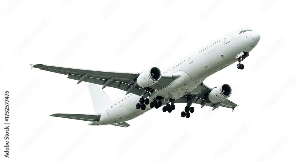 Obraz premium Commercial jet soars against a void