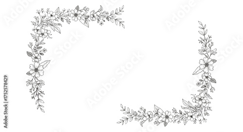 Elegant floral corner designs for invitations and decorative paper crafts.