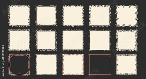 A collection of vintage and decorative paper borders and frames for design.