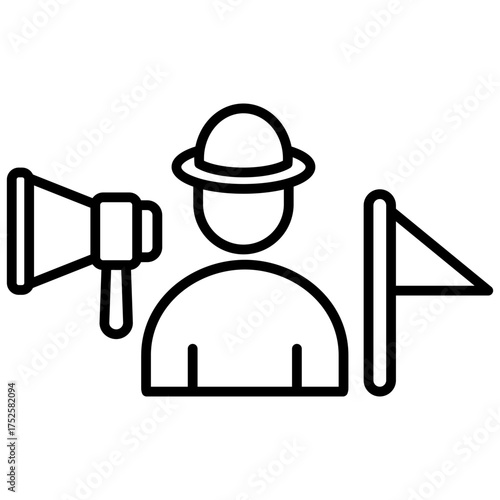 Tour Guide Outline Icon