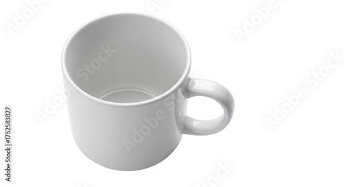 Empty White Ceramic Mug Top View featuring mug, cup, coffee, tea, ceramic ideal choice for product