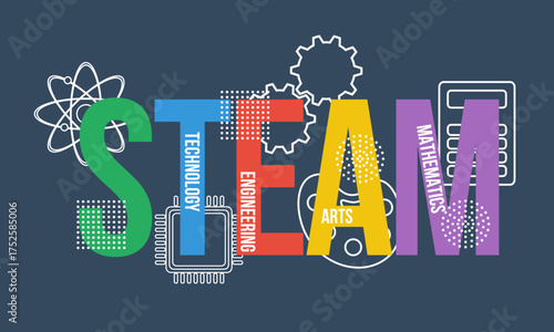 STEAM - science, technology, engineering, arts, mathematics. Education concept