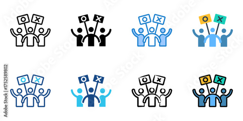 demonstration icon set multiple style collection 
