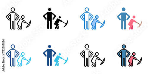 no child labor icon set multiple style collection 
