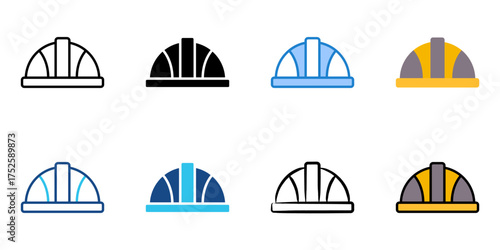 helmet icon set multiple style collection 
