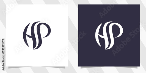 letter hp ph logo design vector