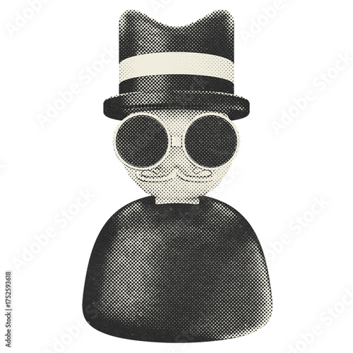Slika na platnu 3d security protection incognito mode halftone style