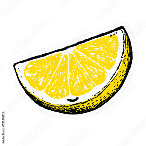 Cheerful Hand Drawn Lemon Slice