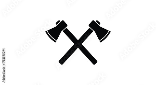 Iconic crossed axes silhouette symbol powerful emblem representing lumberjack heritage strength and adventure silhouette