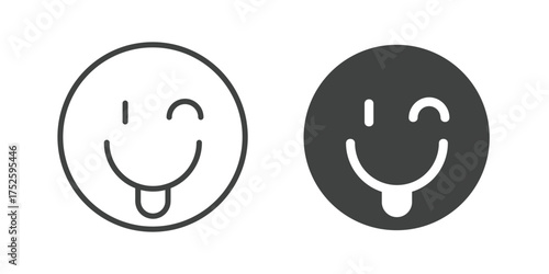 Slip tongue Icon. Line and glyph solid icon