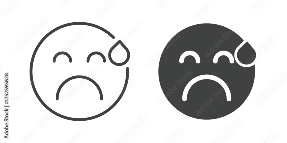 Obraz premium Sad Icon. Line and glyph solid icon