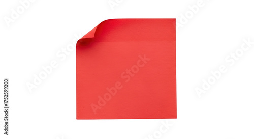 Free Download Visual vibrant red paper sheet with curled corner yang menonjolkan keindahan mockup, craft, offer, important, white. - GFXLoad