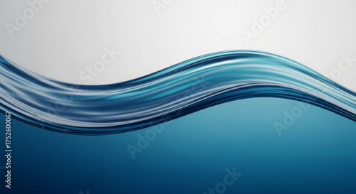 Elegant blue water wave with a smooth surface, creating a sense of tranquility and freshness, perfect for backgrounds and designs related to nature