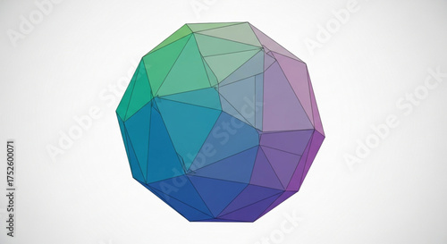 Abstract geometric shape modern design element with colorful triangles and polygons for creative projects and presentations