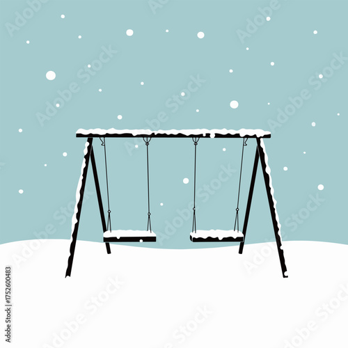 Snowy Swing Set