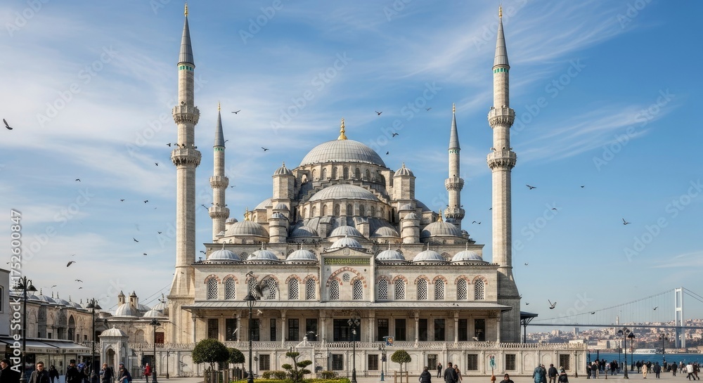 Fototapeta premium Yenicami Mosque in Istanbul - A Stunning Architectural Landmark.
