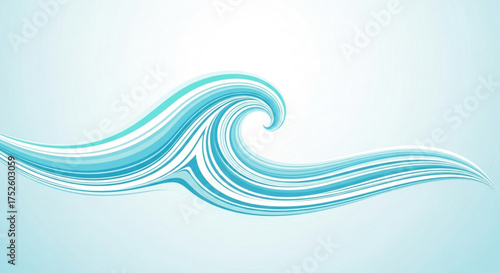 Elegant blue wave illustration, capturing the essence of water movement with a clean and minimalist design for various applications