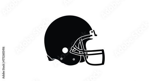 Iconic american football helmet silhouette emblem representing sport sportswear and athletic competition silhouette