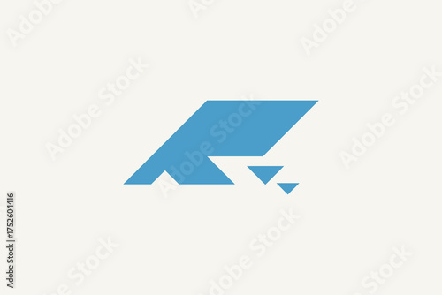 Letter R digital blue logo