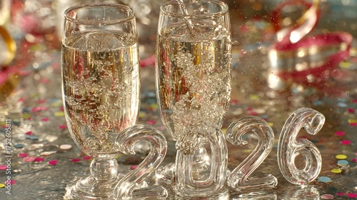 mini crystal glass 3D 2026 glowing letters 