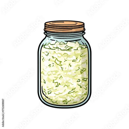 Homemade Fermented Cabbage Jar