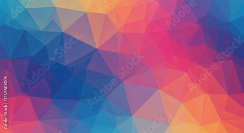 Abstract geometric background with triangular shapes in vibrant colors creating a modern and dynamic design for various creative projects and presentations