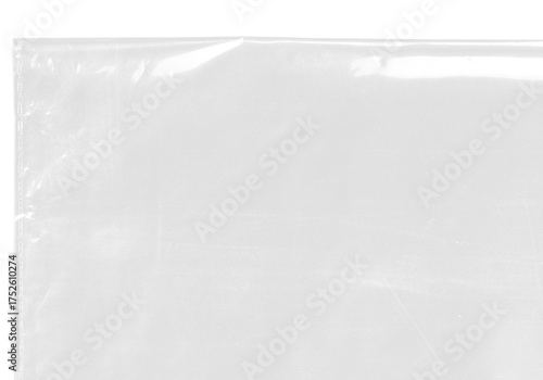 Fotografi plastic transparent cellophane bag on white background