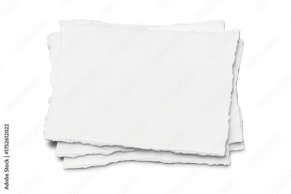 Obraz premium Torn white paper pieces for notes, blank spaces, abstract background, empty templates, message copy space