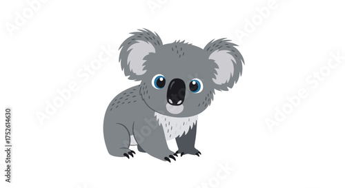 Adorable fluffy koala bear sitting and looking curious.