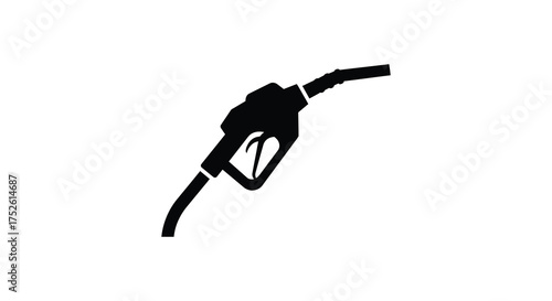 Black silhouette of a fueling nozzle for gasoline and diesel pumps at gas stations silhouette