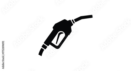 Close up of a black fuel nozzle gun from a gas station dispensing petrol for vehicles silhouette
