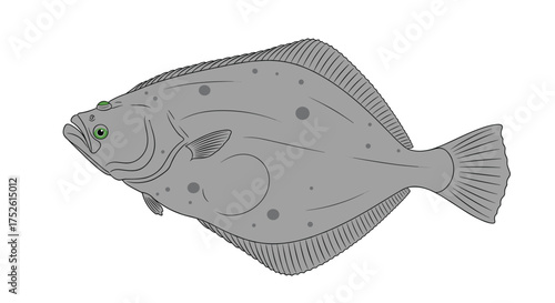 Flatfish species found on the ocean floor with their unique physical characteristics and behaviors.