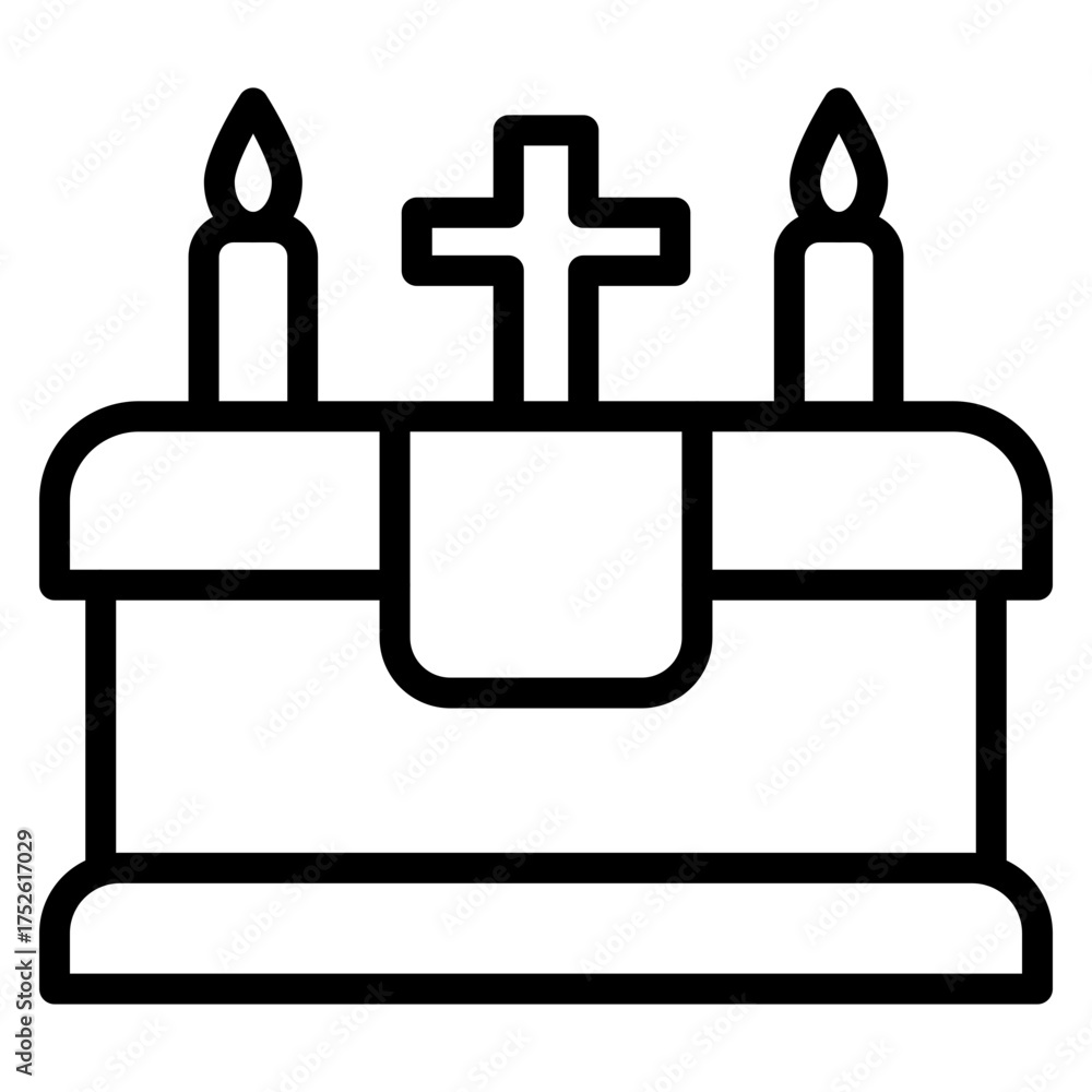 Obraz premium Altar Vector Line Icon Design
