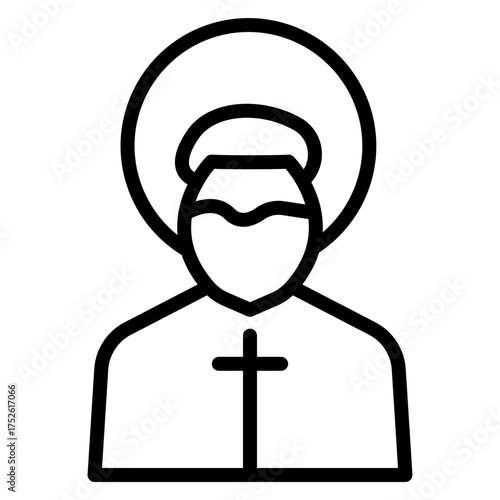 Saint Vector Line Icon Design